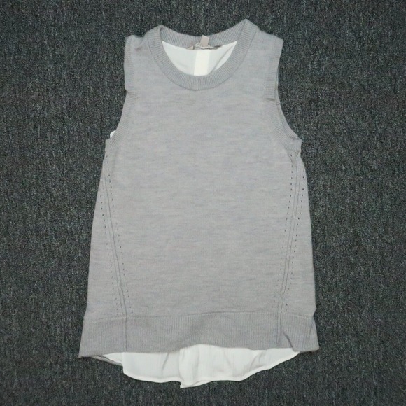 Athleta Tank Womens XS Gray Itinerary Sweater Merino Extra Fine Wool Sleeveless - Picture 1 of 10